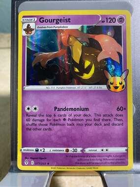 2022 Pokemon Trick Or Trade Gourgeist Holo Card #077/203